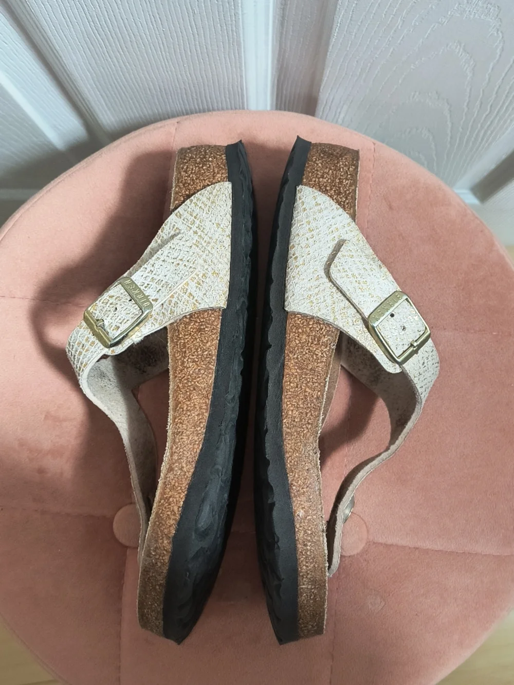 Birkenstock Gizeh Sandals Snake Skin Metallic Size 37 EU / 6-6.5 US - Picture 4 of 7
